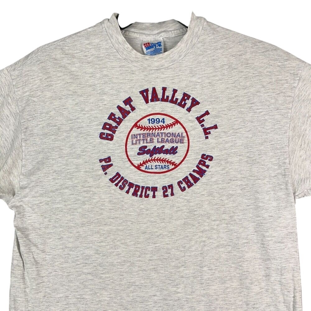 Vintage 90s Hanes Beefy T‎ Mens XL Shirt Great Valley LL Softball Single Stitch
